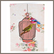 bird cage - tin badge card
