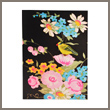 black flower - tin badge card