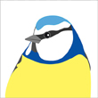Ann Nystrom blue tit greeting card