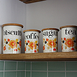 ceramic floral storage jars